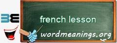 WordMeaning blackboard for french lesson